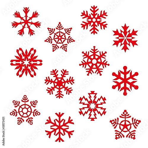 Set Eiskristall Schneeflocke Weihnachten Winter