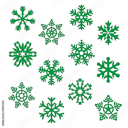 Set Eiskristall Schneeflocke Weihnachten Winter