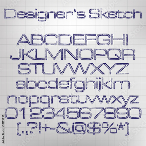 Vector sketched alphabet
