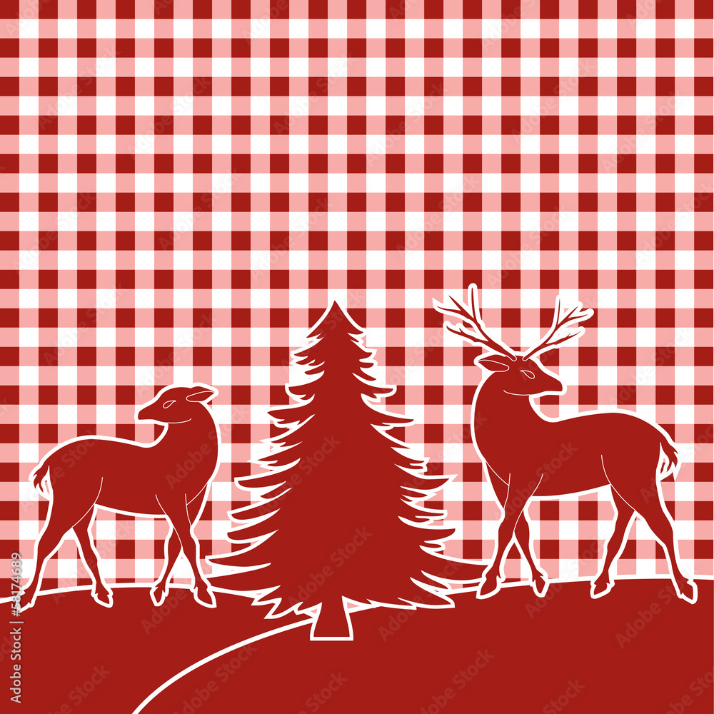 Waldweihnacht - Rentiere und Tannenbaum Waldweihnacht - Rentiere und Tannenbaum