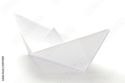 White origami ship