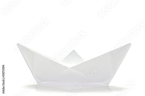White origami ship  side