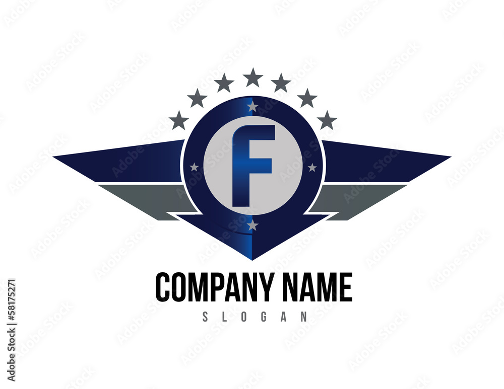 Letter F shield logo Letter F shield logo
