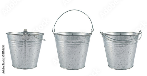 Schilderij op canvas Metal zinc bucket isolated