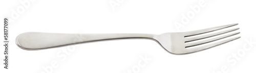 Stainless steel metal fork isolated
