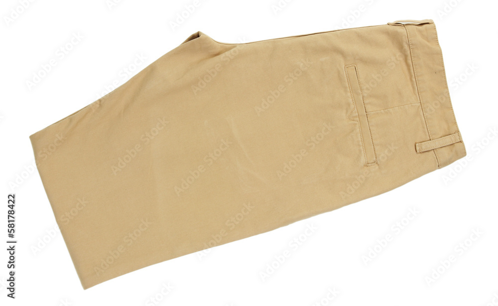 Beige trousers isolated on white Beige trousers isolated on white