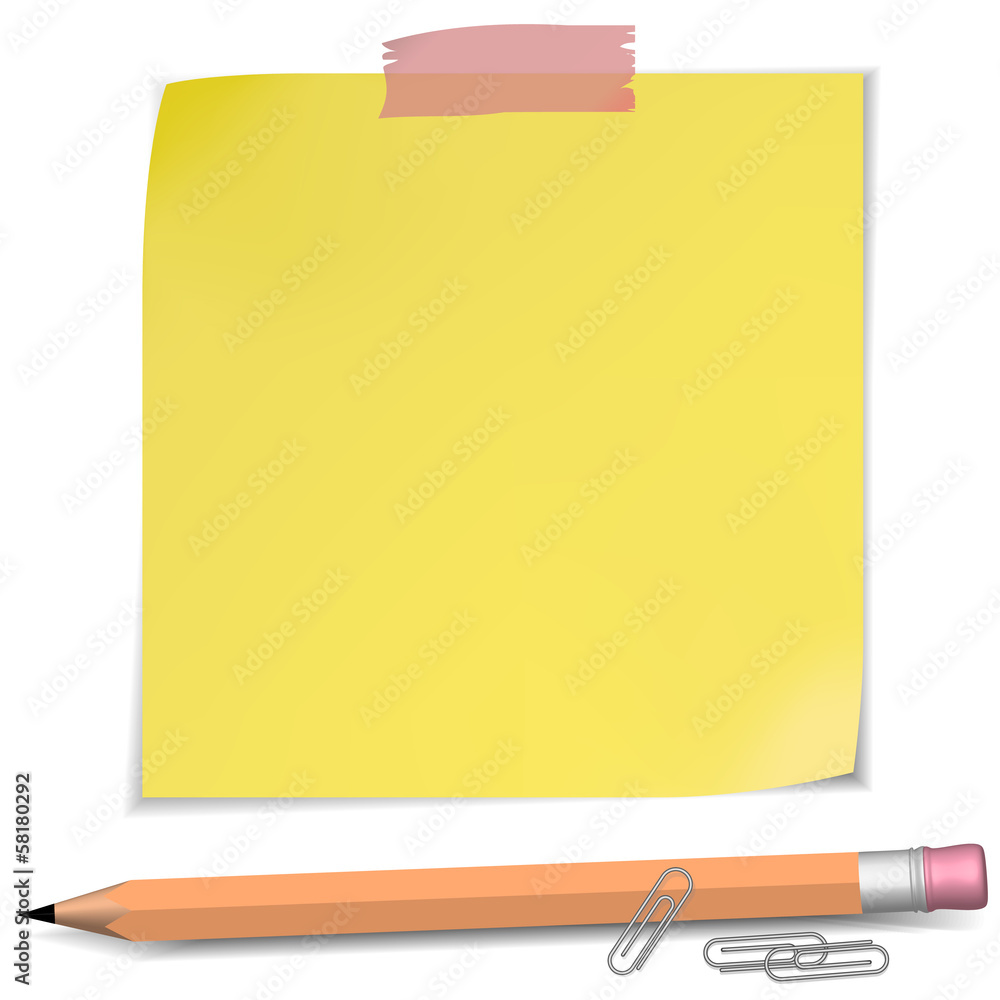 Adhesive Notes with pin and pencil Adhesive Notes with pin and pencil