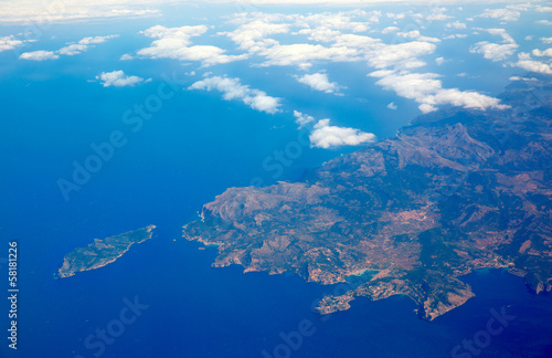Aerial view of Majorca north of Malorca balearic