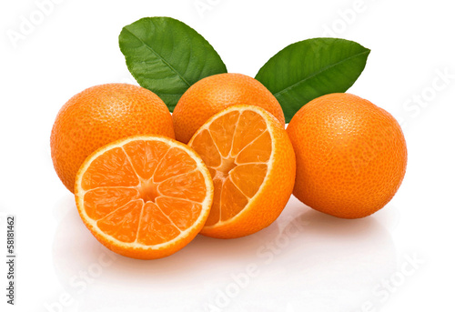 tangerines on a white background