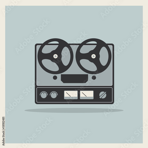 Retro open reel tape deck stereo recorder player