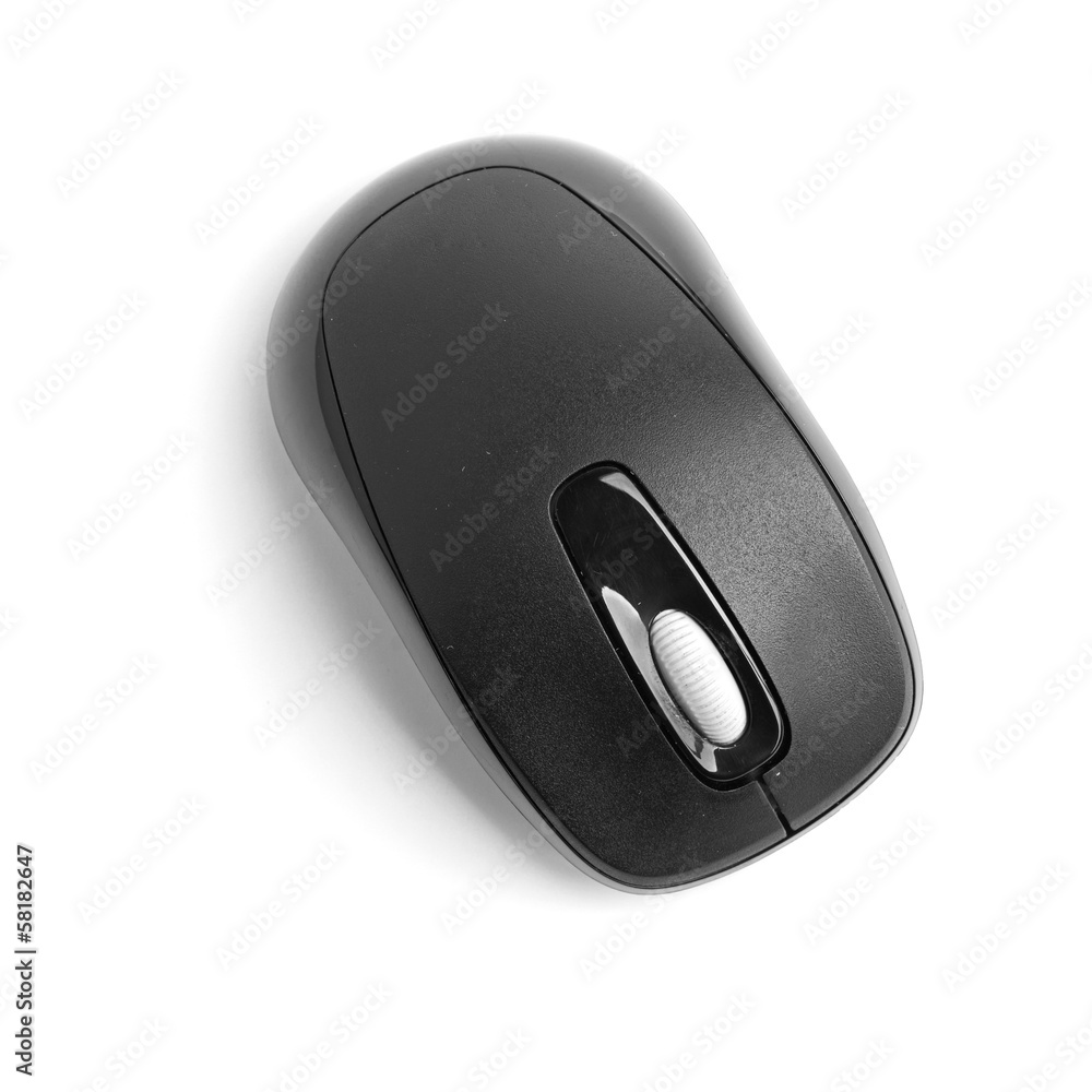 Black computer mouse isolated on white background Black computer mouse isolated on white background