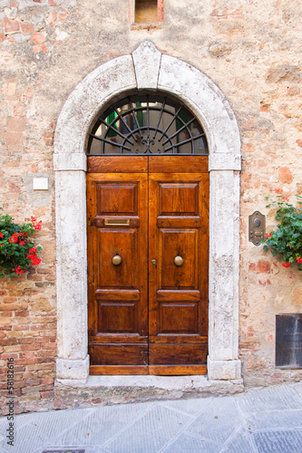 Old elegant door in Italy