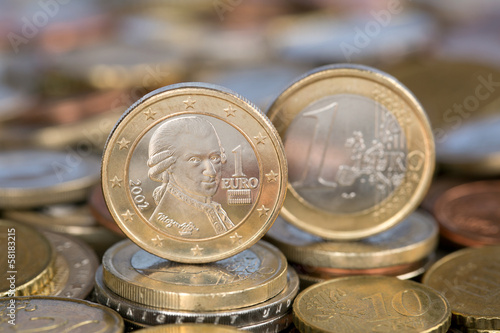 Bilde på lerret 1 Euro Österreich Austria Mozart