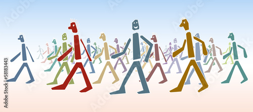 persone che camminano