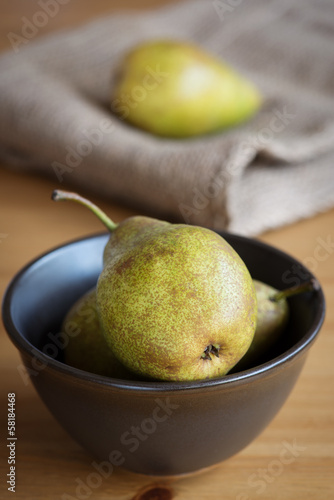 Fresh ripe pears on natural background.