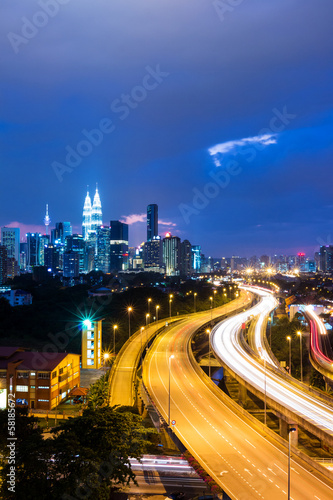 Photography Kuala Lumpur skyline at night