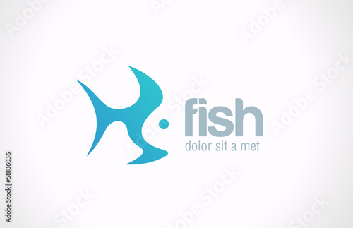 Logo Fish abstract vector Creative design concept.