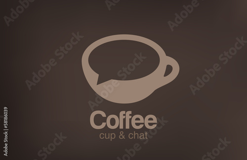 Logo Coffee cup chat vector. Creative design cafe idea