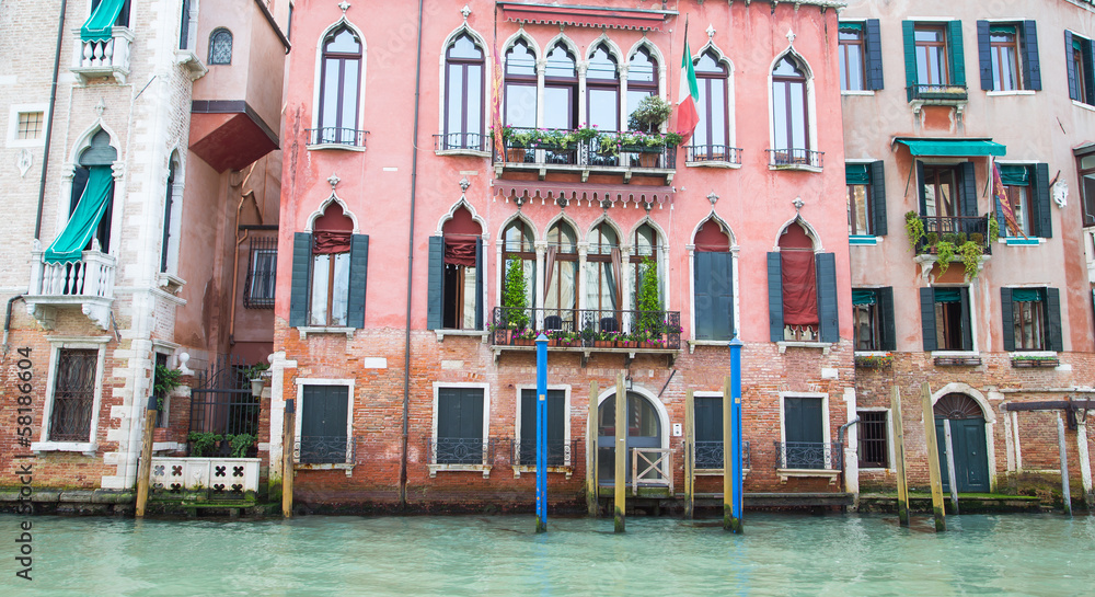Old Pink Building on Venice Canal