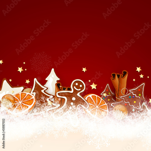 Vector Illustration of a Decorative Christmas Background