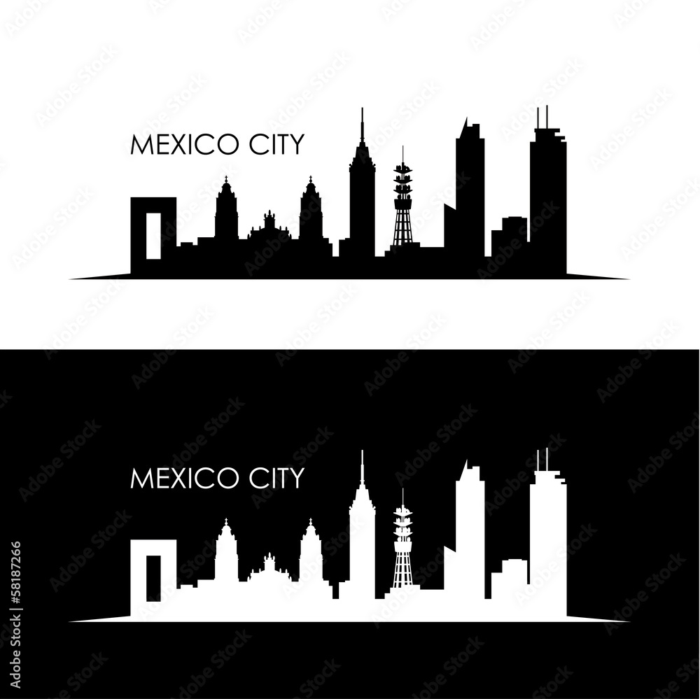 Naklejka premium Mexico City skyline