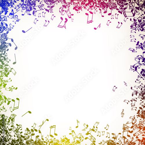 Vector Illustration of an Abstract Music Background with Notes
