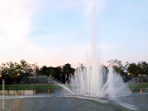 Fountain in Suanluang RAMA IX public park Thailand