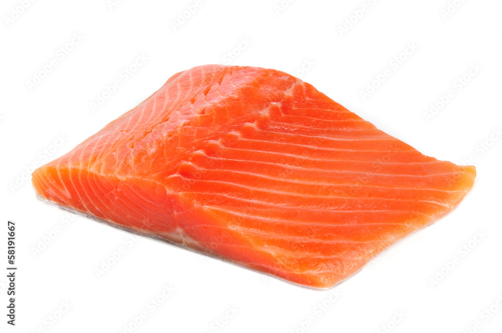 Salmon Fillet Isolated on White Background Salmon Fillet Isolated on White Background