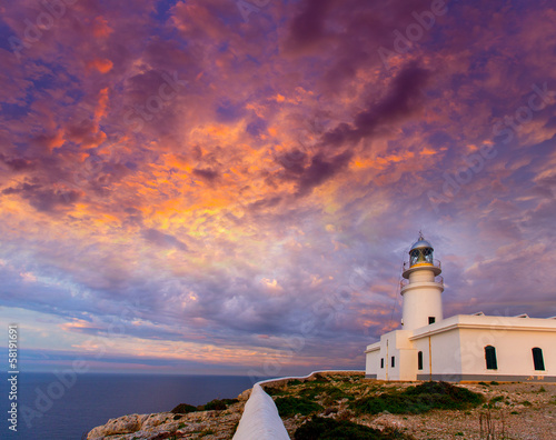 Menorca sunset at Faro de Caballeria Lighthouse