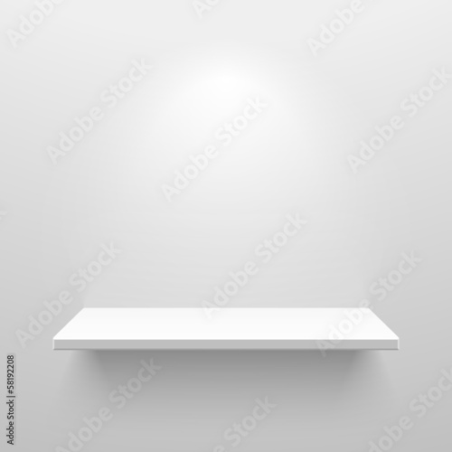 Empty white shelf for exhibit