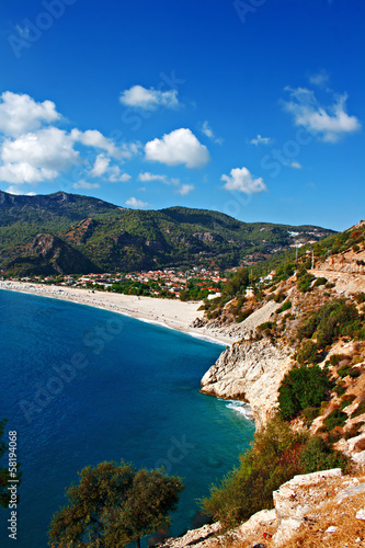 Oludeniz beach in Turkey on a summers day