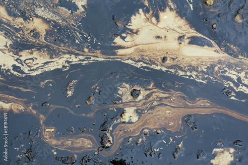 Gulf oil spill is shown on a beach