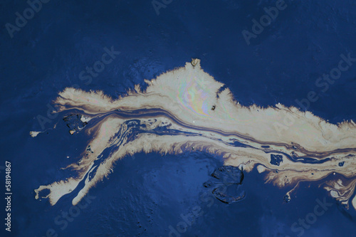 Gulf oil spill is shown on a beach