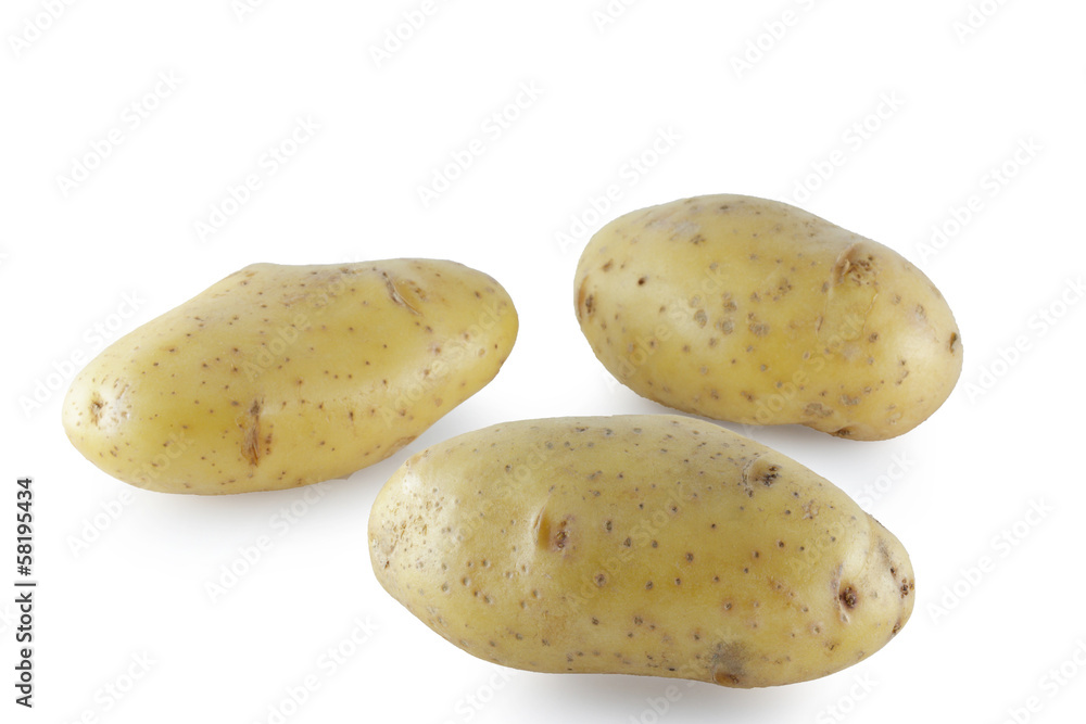 New potato isolated on white background close up New potato isolated on white background close up