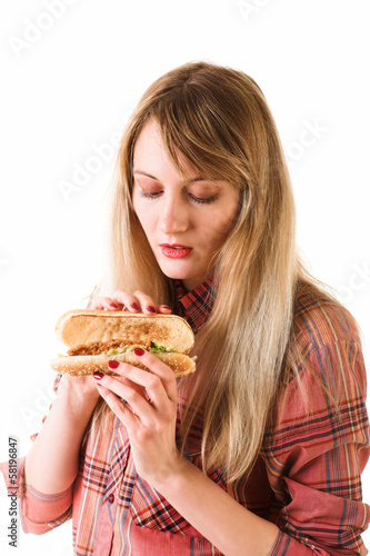 girl with fast food