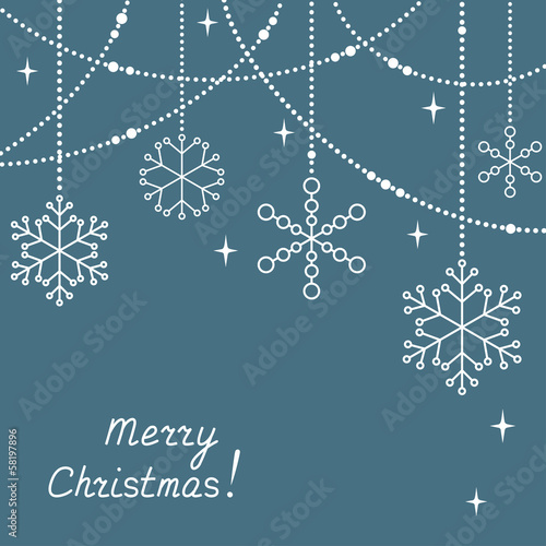 Christmas greeting card with snowflakes