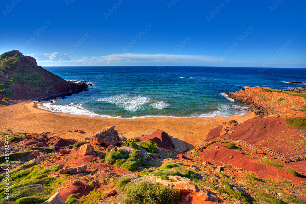 Cala Pilar beach in Menorca at Balearic Islands