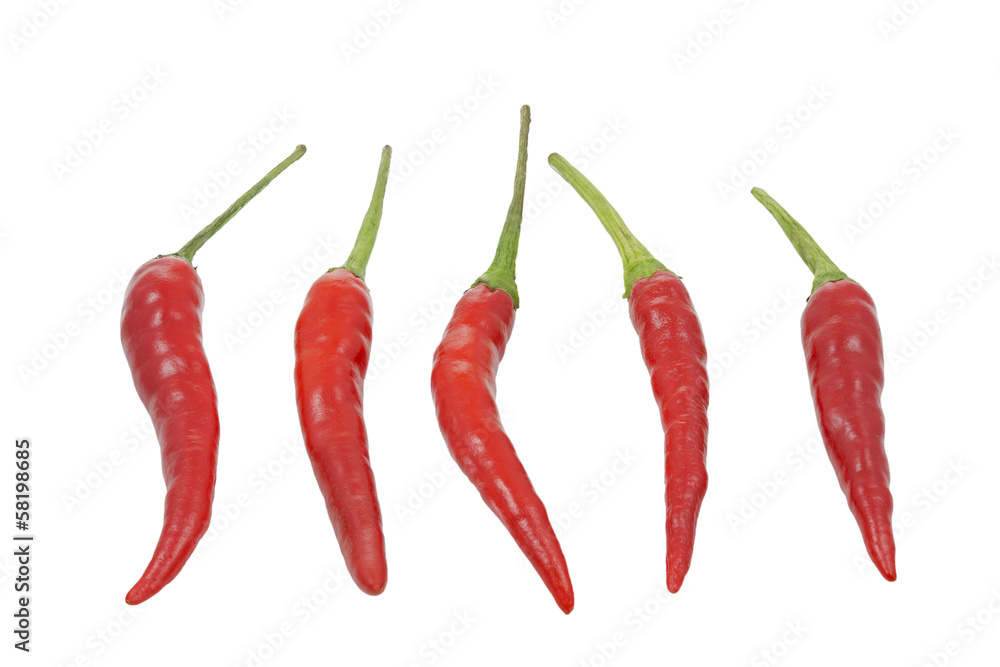 Chilies auf weißem Hintergrund