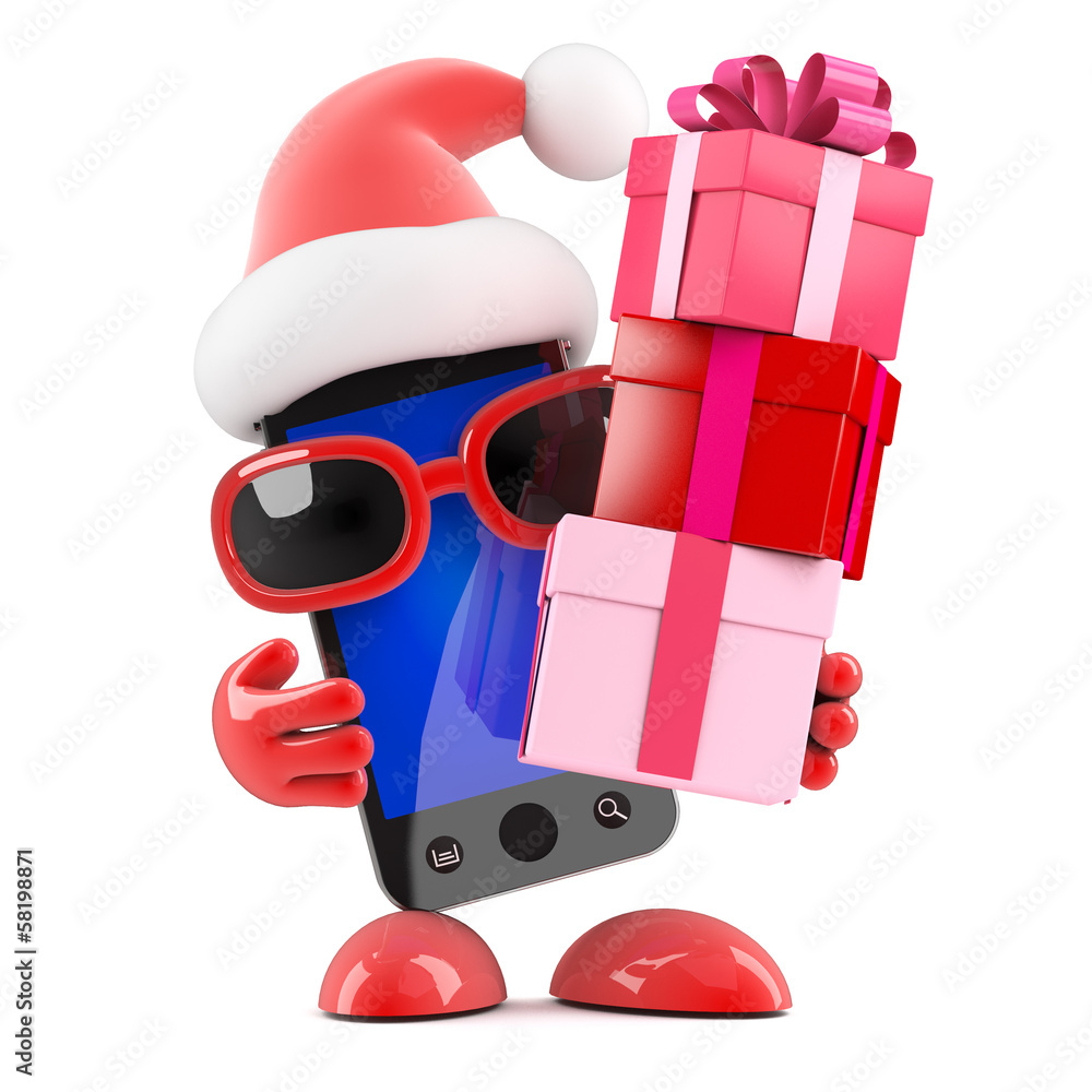 Smartphone Santa has some presents Smartphone Santa has some presents