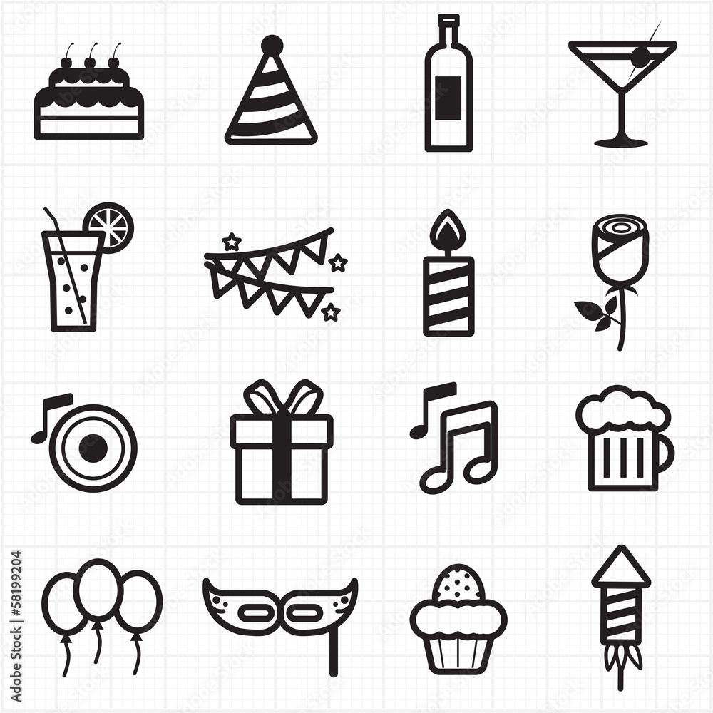 Naklejka premium Celebration Party icons