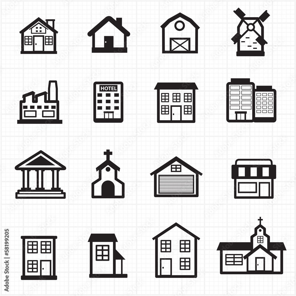 Building, house icons Building, house icons