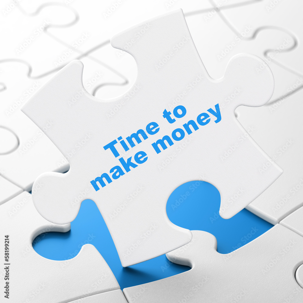 Time concept: Time to Make money on puzzle background Time concept: Time to Make money on puzzle background