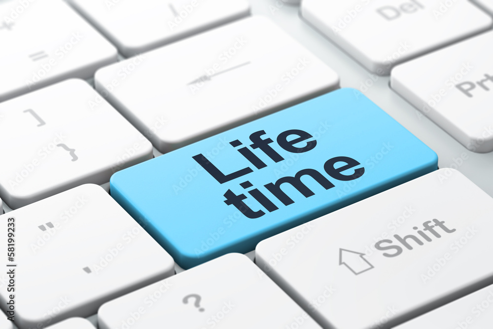 Time concept: Life Time on computer keyboard background Time concept: Life Time on computer keyboard background