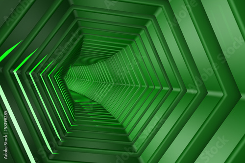 Obraz na plátně Hexagon Futuristic Tunnel