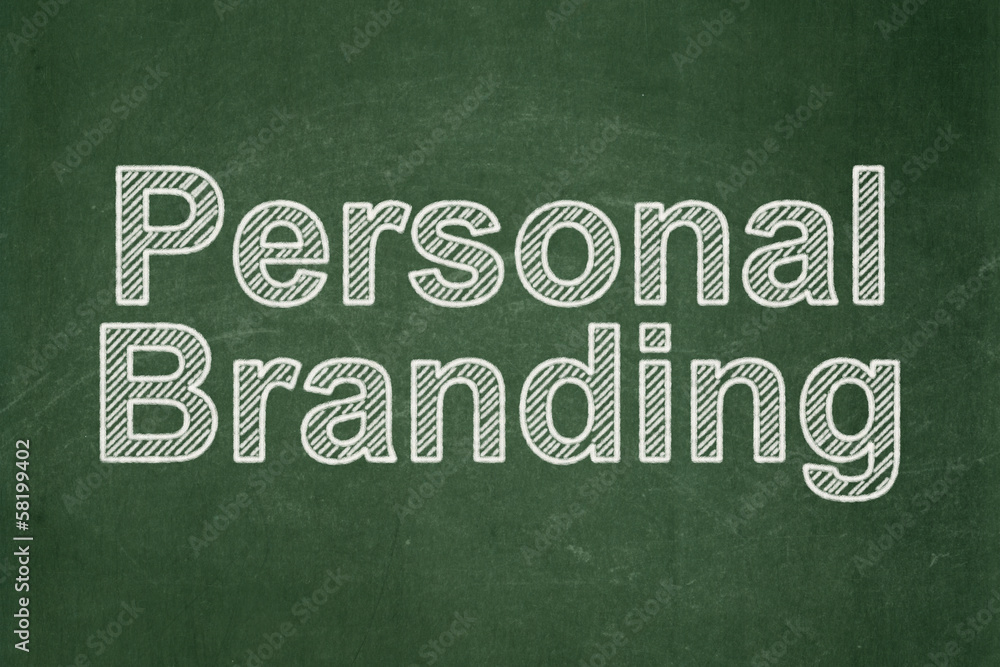 Obraz premium Marketing concept: Personal Branding on chalkboard background
