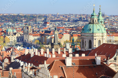 Wallpaper Mural Colorful autumn Prague City with its Towers, Czech Republic Torontodigital.ca