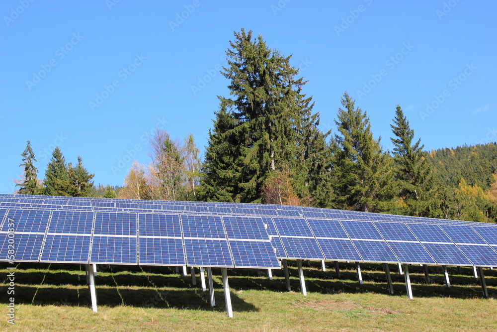 Photovoltaikanlage in einem Wald in der Steiermark Photovoltaikanlage in einem Wald in der Steiermark
