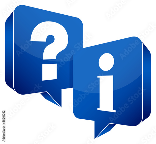 Speech Bubbles Question & Information Blue