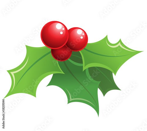 Cartoon shiny Christmas holly decorative ornament