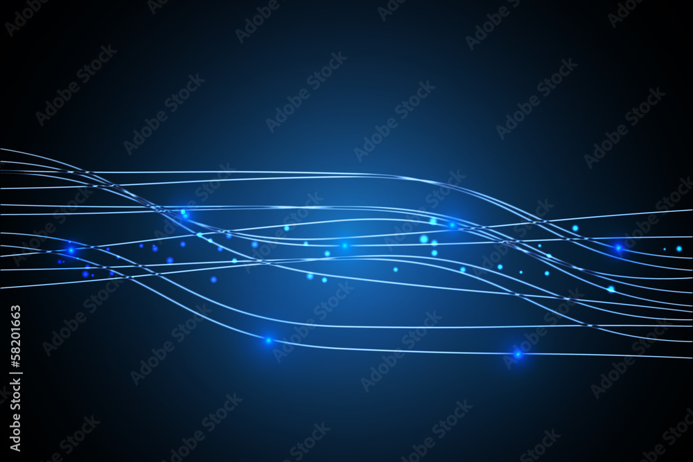 Obraz premium Futuristic blue lines on black background